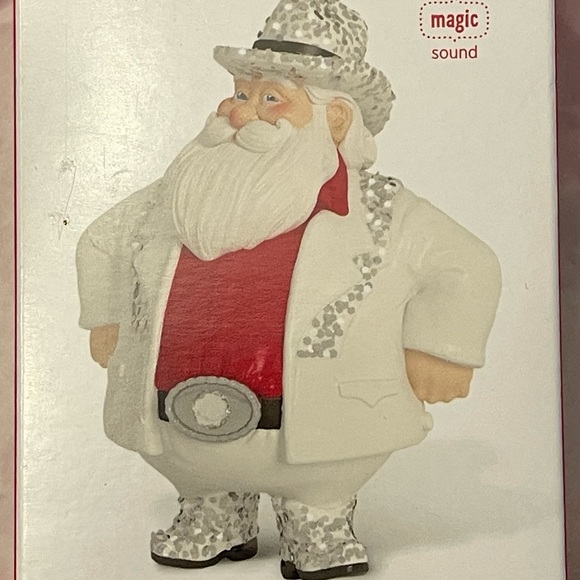 Hallmark ornament, Rhinestone Santa, batteries in box.  New. - Picture 2 of 7